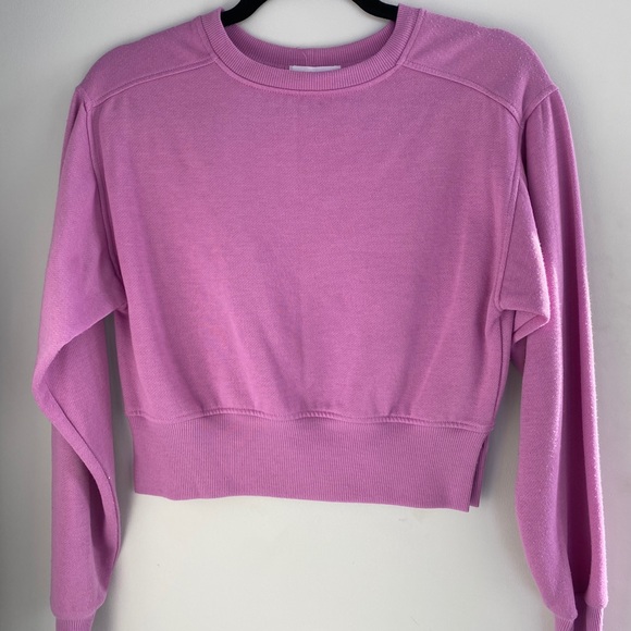 Nordstrom cropped purple / fuschia sweatshirt - Picture 2 of 4